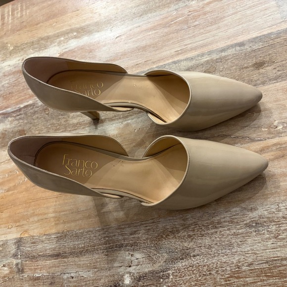 Franco Sarto Shoes - Franco Sarto Arrow Nude Patent d'Orsay Pointed Toe Pumps Heels Womens 9.5M